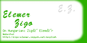 elemer zigo business card